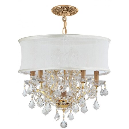 Crystorama Six Light Gold Up Chandelier 4415-GD-SMW-CLM